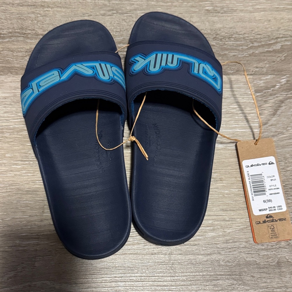 🆕 Quiksilver Dark Blue Slide Sandals